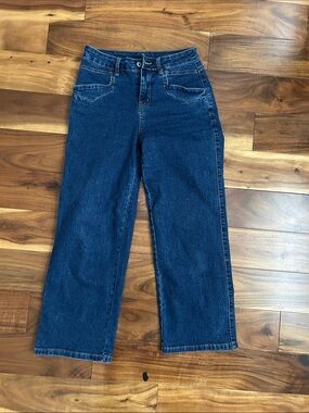 Classic High-Rise Wide-Leg Jeans - Dark Blue